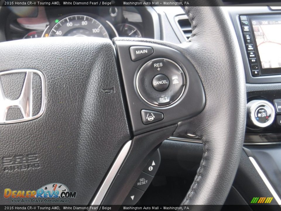 2016 Honda CR-V Touring AWD White Diamond Pearl / Beige Photo #23
