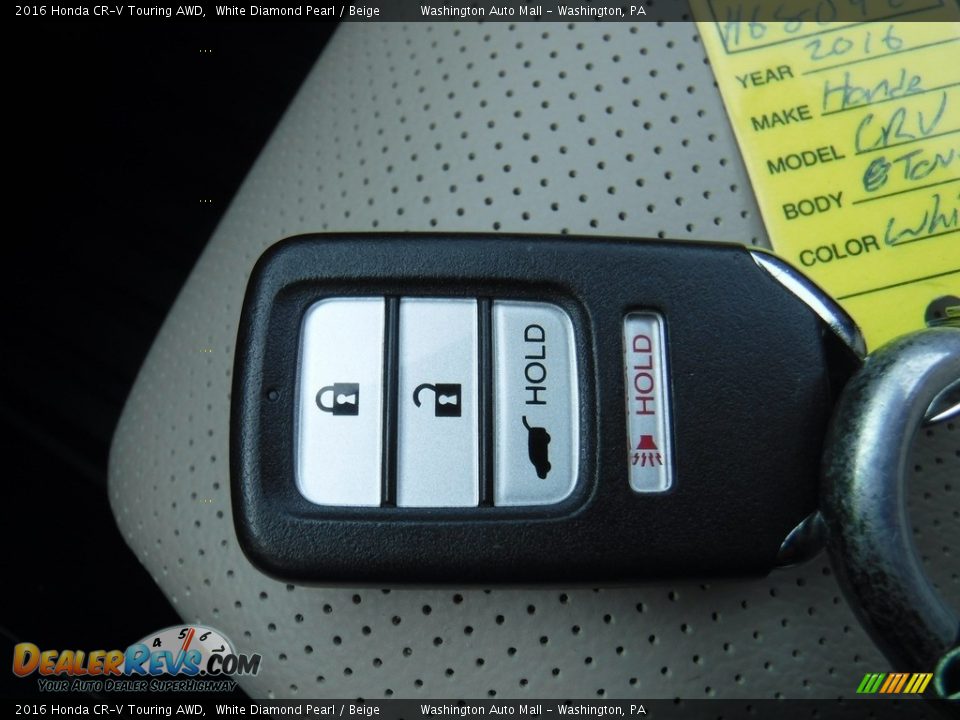 2016 Honda CR-V Touring AWD White Diamond Pearl / Beige Photo #29