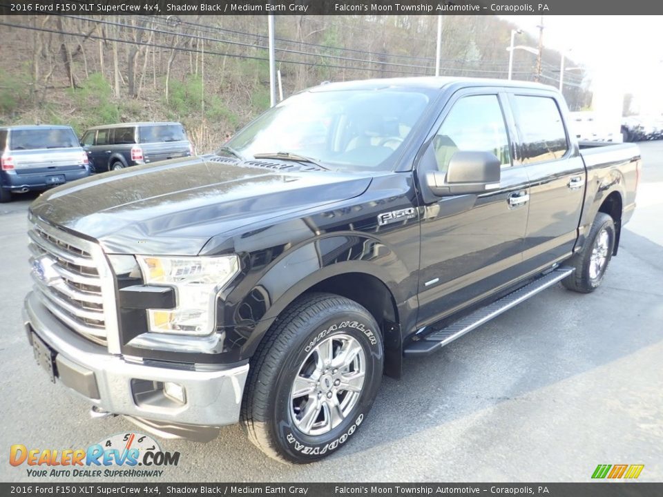 2016 Ford F150 XLT SuperCrew 4x4 Shadow Black / Medium Earth Gray Photo #6