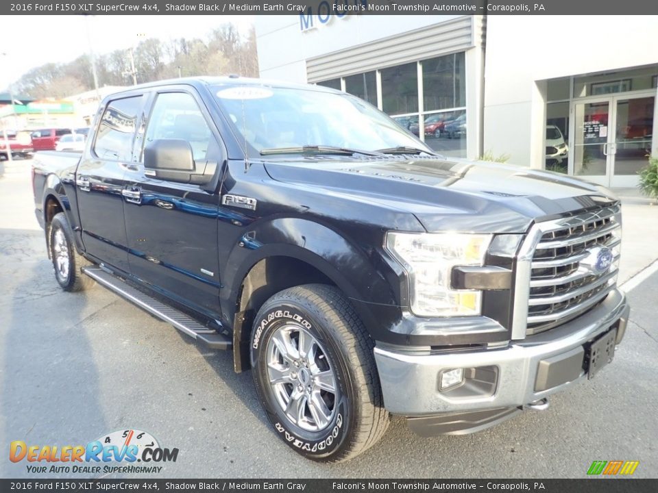 2016 Ford F150 XLT SuperCrew 4x4 Shadow Black / Medium Earth Gray Photo #8