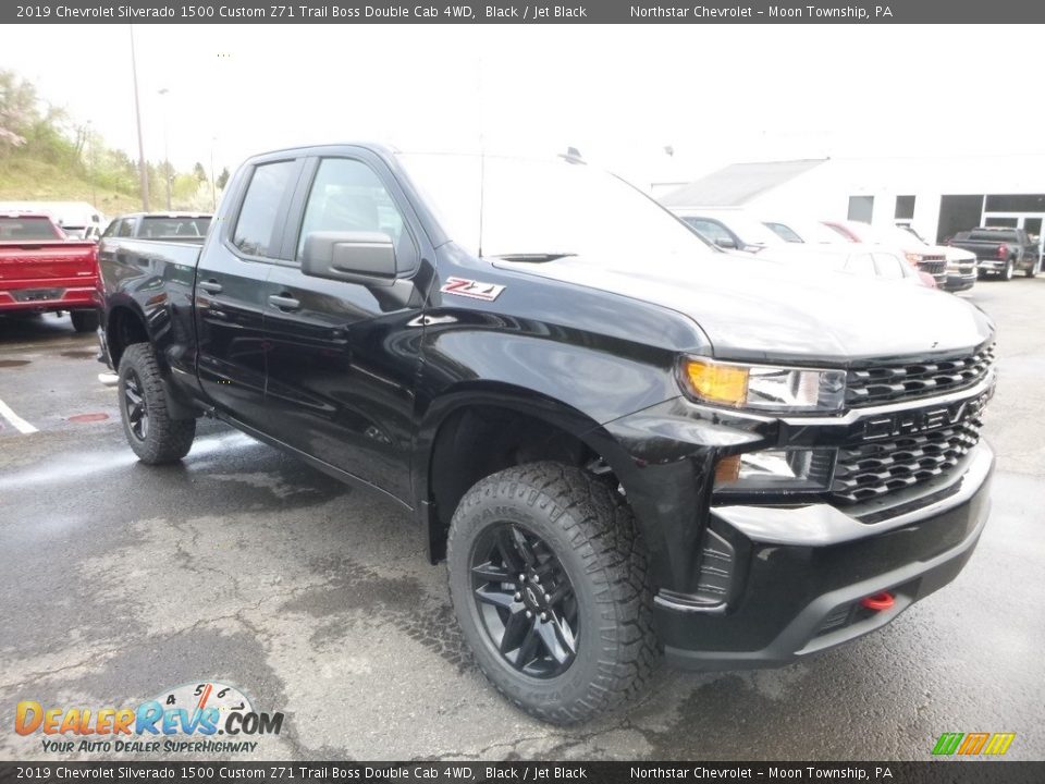 2019 Chevrolet Silverado 1500 Custom Z71 Trail Boss Double Cab 4WD Black / Jet Black Photo #7