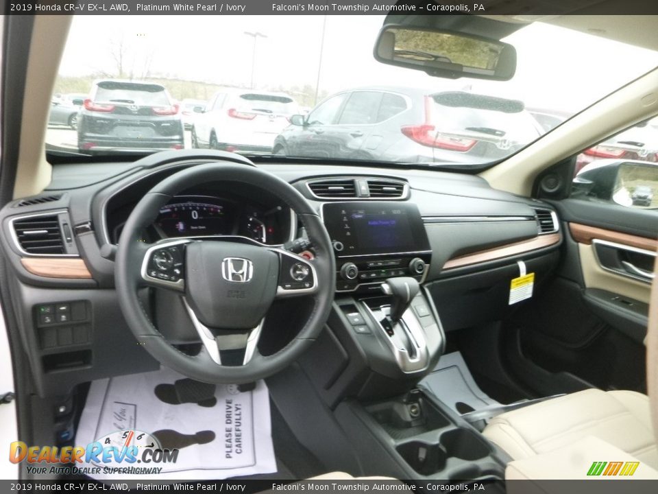 2019 Honda CR-V EX-L AWD Platinum White Pearl / Ivory Photo #10