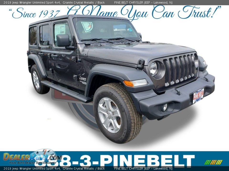 2019 Jeep Wrangler Unlimited Sport 4x4 Granite Crystal Metallic / Black Photo #1