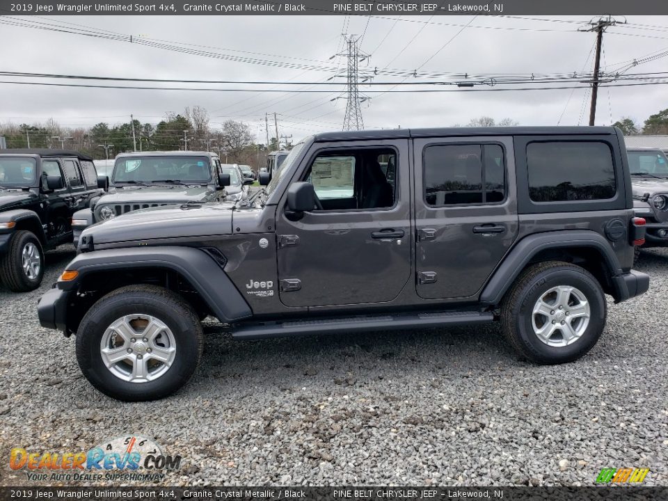 2019 Jeep Wrangler Unlimited Sport 4x4 Granite Crystal Metallic / Black Photo #3
