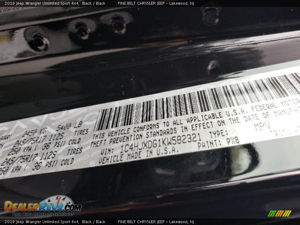 2019 Jeep Wrangler Unlimited Sport 4x4 Black / Black Photo #9