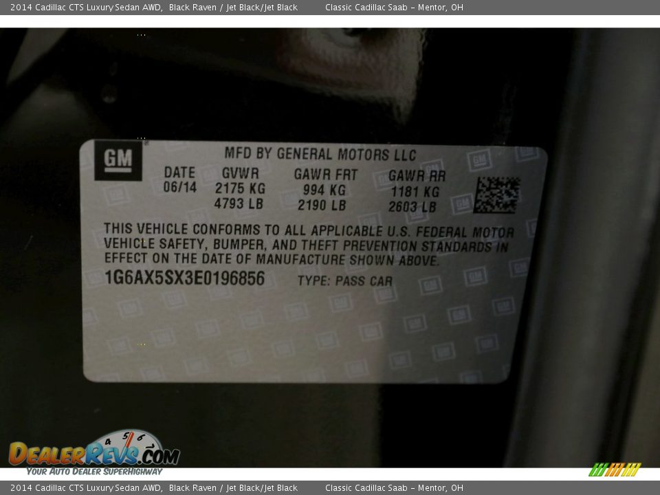 2014 Cadillac CTS Luxury Sedan AWD Black Raven / Jet Black/Jet Black Photo #24