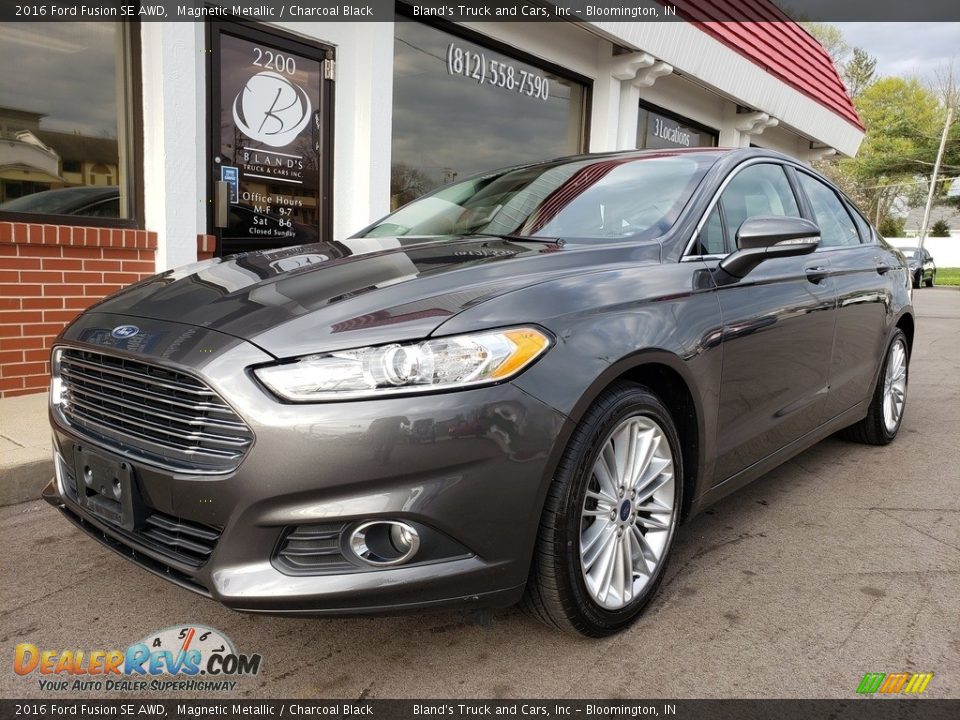 2016 Ford Fusion SE AWD Magnetic Metallic / Charcoal Black Photo #2