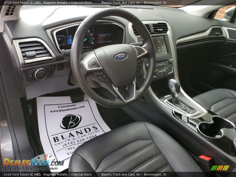 2016 Ford Fusion SE AWD Magnetic Metallic / Charcoal Black Photo #10