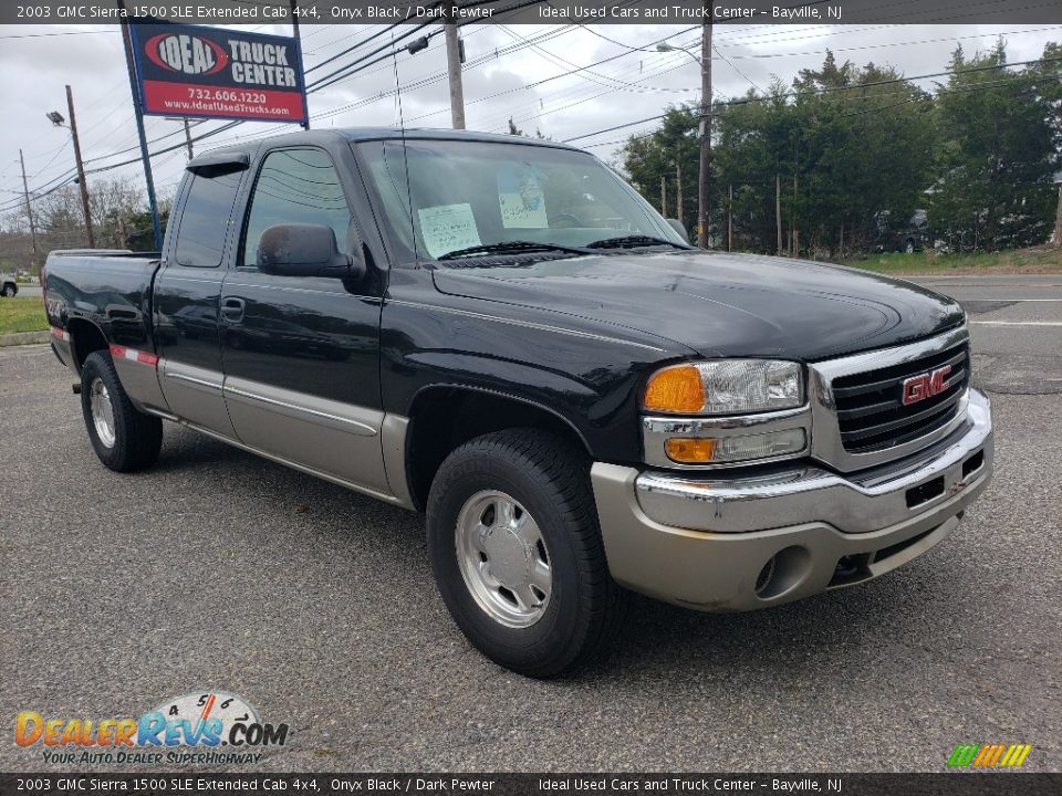 2003 GMC Sierra 1500 SLE Extended Cab 4x4 Onyx Black / Dark Pewter Photo #1