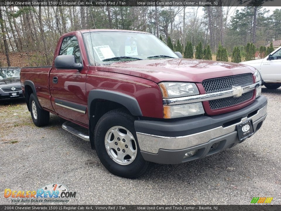 2004 Chevrolet Silverado 1500 LS Regular Cab 4x4 Victory Red / Tan Photo #1