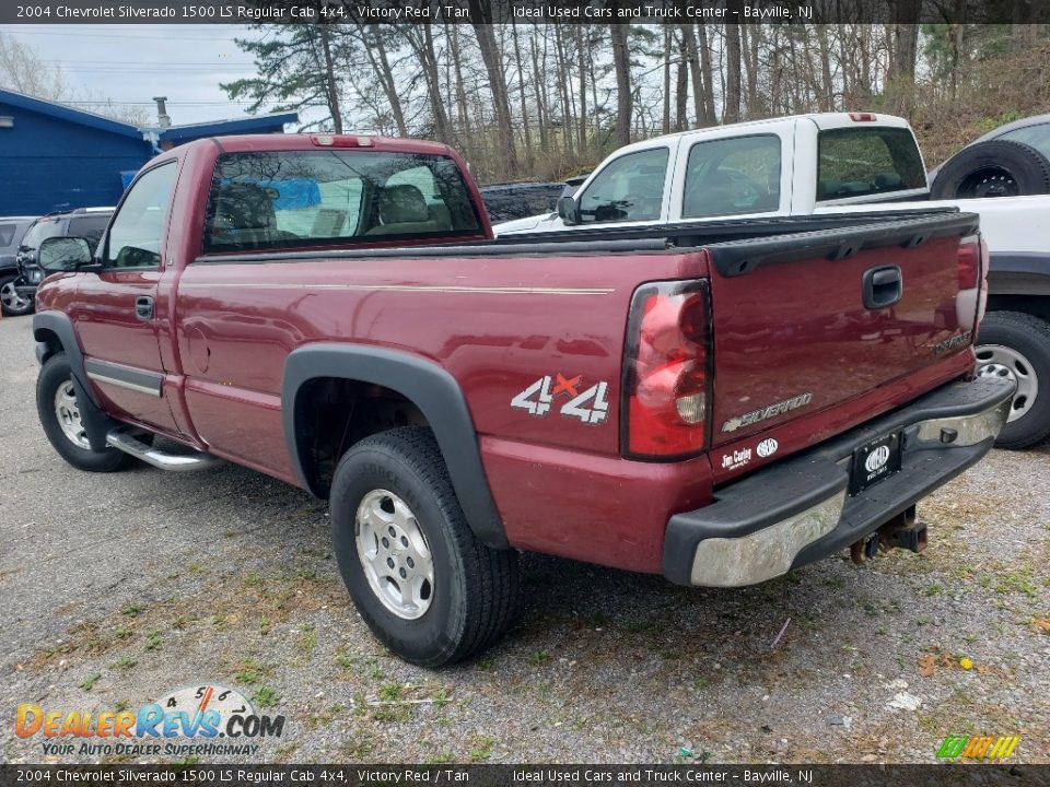2004 Chevrolet Silverado 1500 LS Regular Cab 4x4 Victory Red / Tan Photo #2