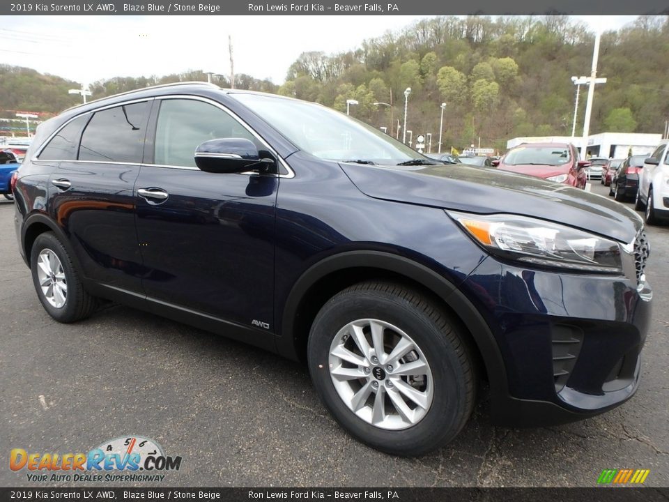 2019 Kia Sorento LX AWD Blaze Blue / Stone Beige Photo #9