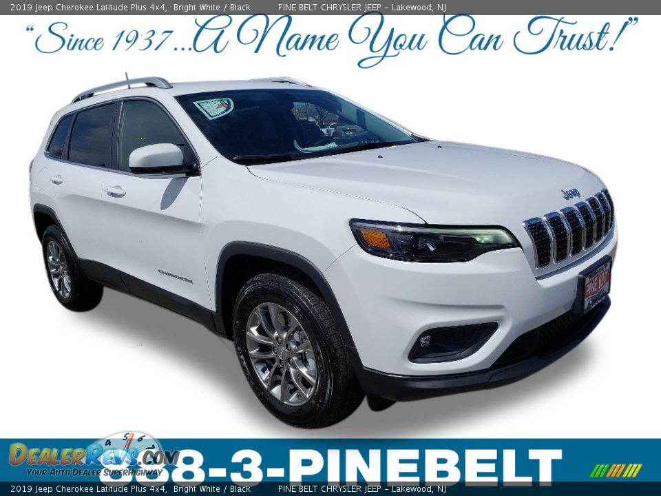 2019 Jeep Cherokee Latitude Plus 4x4 Bright White / Black Photo #1