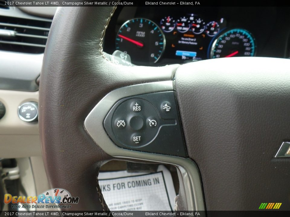 2017 Chevrolet Tahoe LT 4WD Champagne Silver Metallic / Cocoa/Dune Photo #24