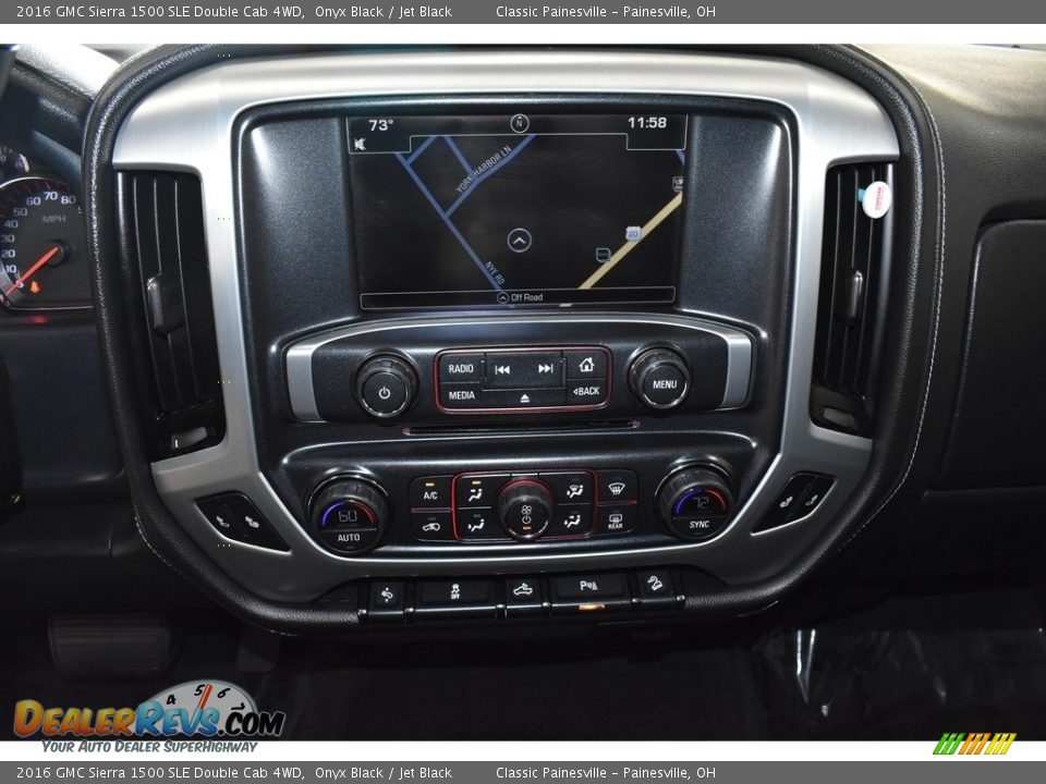 2016 GMC Sierra 1500 SLE Double Cab 4WD Onyx Black / Jet Black Photo #13