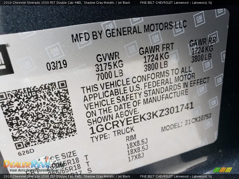2019 Chevrolet Silverado 1500 RST Double Cab 4WD Shadow Gray Metallic / Jet Black Photo #9