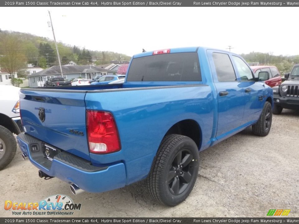 2019 Ram 1500 Classic Tradesman Crew Cab 4x4 Hydro Blue Sport Edition / Black/Diesel Gray Photo #5