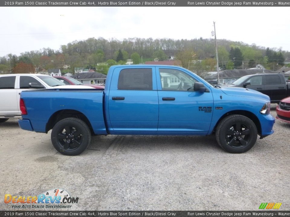 2019 Ram 1500 Classic Tradesman Crew Cab 4x4 Hydro Blue Sport Edition / Black/Diesel Gray Photo #6