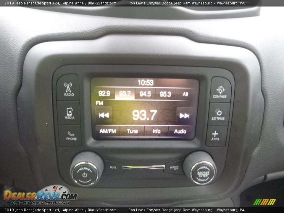 2019 Jeep Renegade Sport 4x4 Alpine White / Black/Sandstorm Photo #14