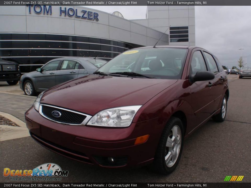2007 Ford Focus ZX5 SES Hatchback Dark Toreador Red Metallic / Charcoal/Light Flint Photo #1