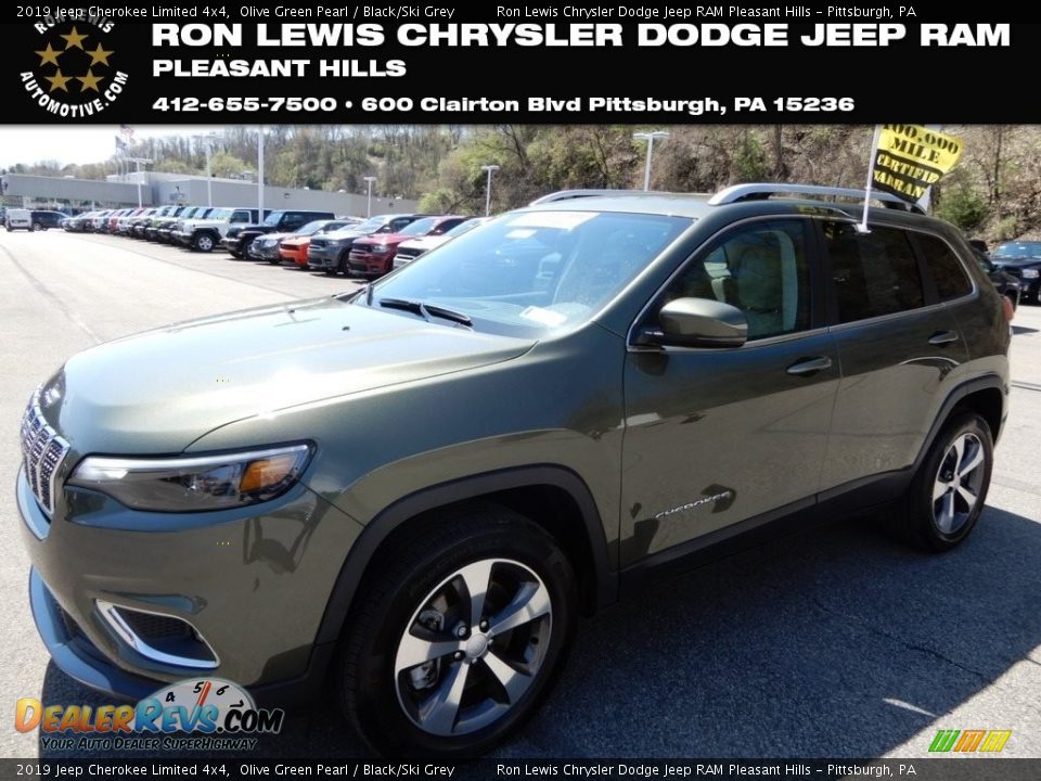 2019 Jeep Cherokee Limited 4x4 Olive Green Pearl / Black/Ski Grey Photo #1