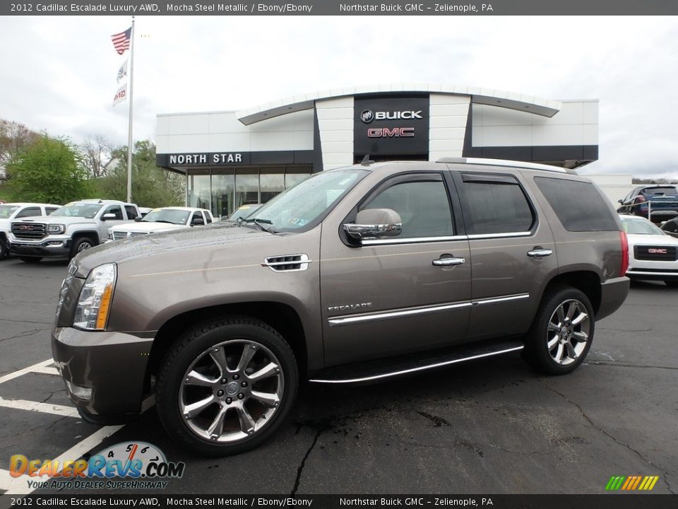 2012 Cadillac Escalade Luxury AWD Mocha Steel Metallic / Ebony/Ebony Photo #1