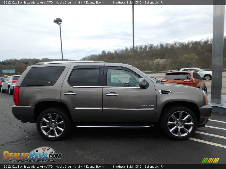 2012 Cadillac Escalade Luxury AWD Mocha Steel Metallic / Ebony/Ebony Photo #4