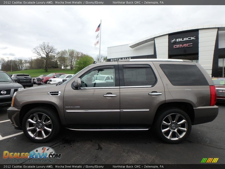 2012 Cadillac Escalade Luxury AWD Mocha Steel Metallic / Ebony/Ebony Photo #12