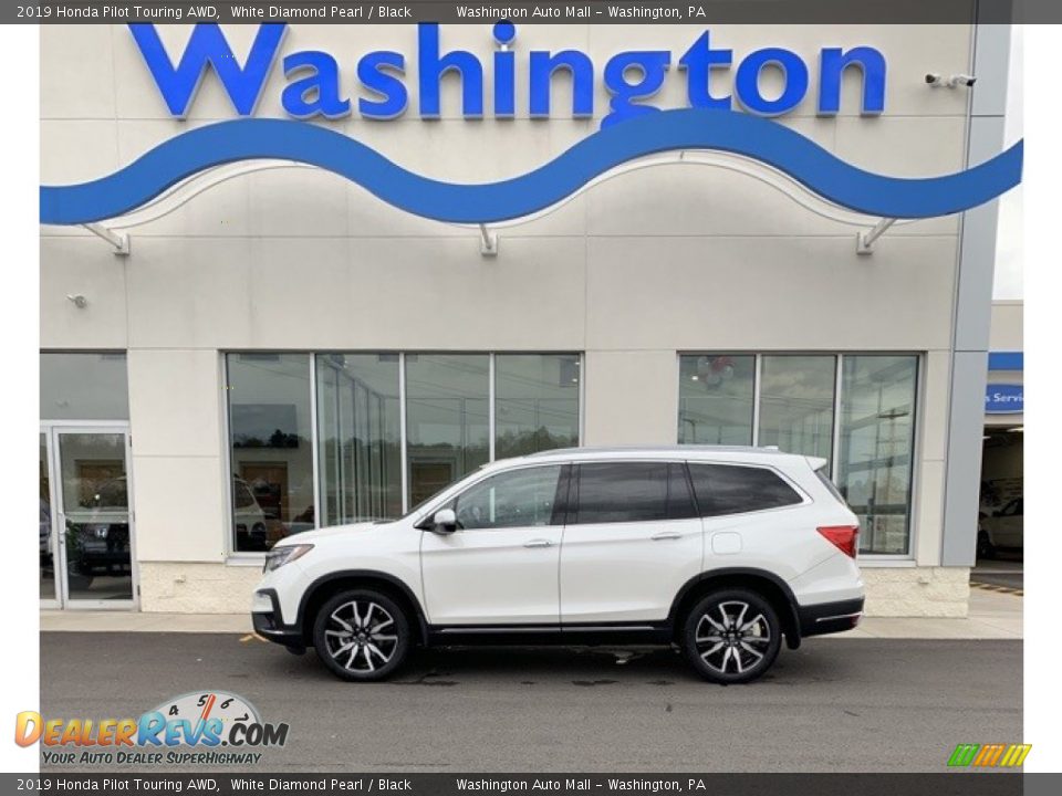 2019 Honda Pilot Touring AWD White Diamond Pearl / Black Photo #1