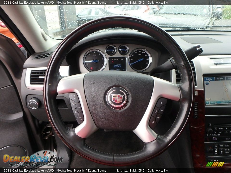 2012 Cadillac Escalade Luxury AWD Mocha Steel Metallic / Ebony/Ebony Photo #24