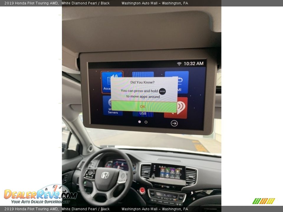 2019 Honda Pilot Touring AWD White Diamond Pearl / Black Photo #31