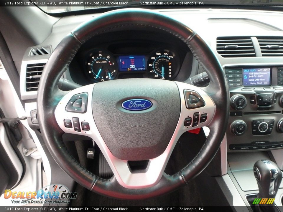 2012 Ford Explorer XLT 4WD White Platinum Tri-Coat / Charcoal Black Photo #24