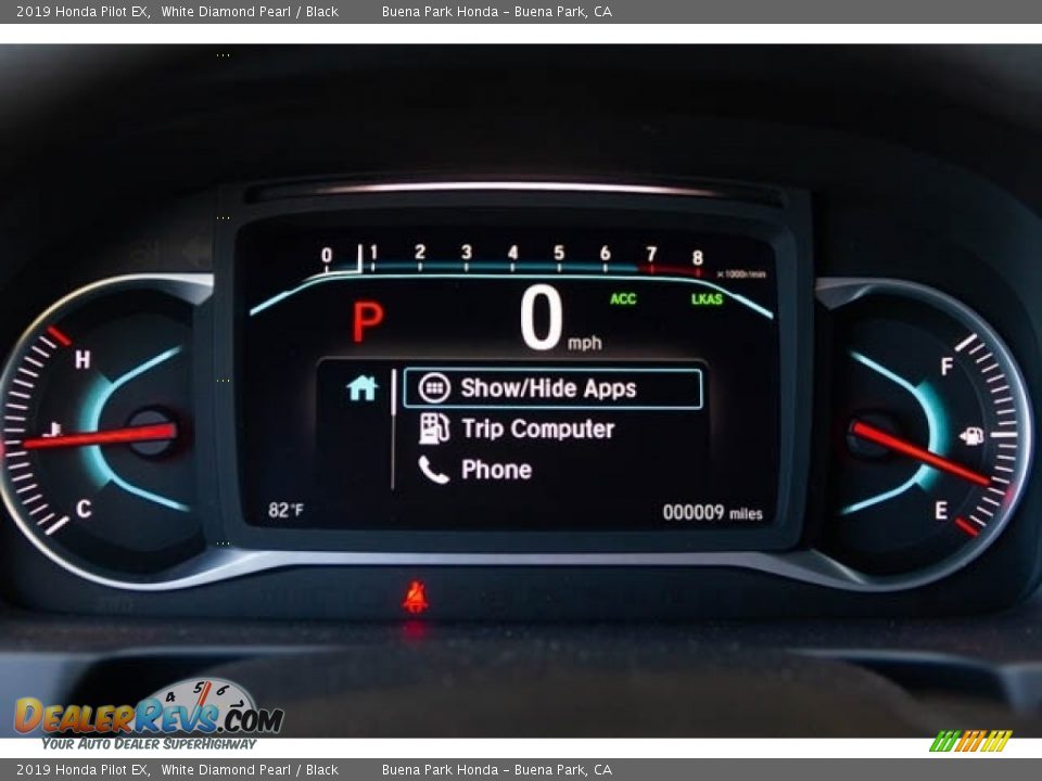 2019 Honda Pilot EX White Diamond Pearl / Black Photo #19