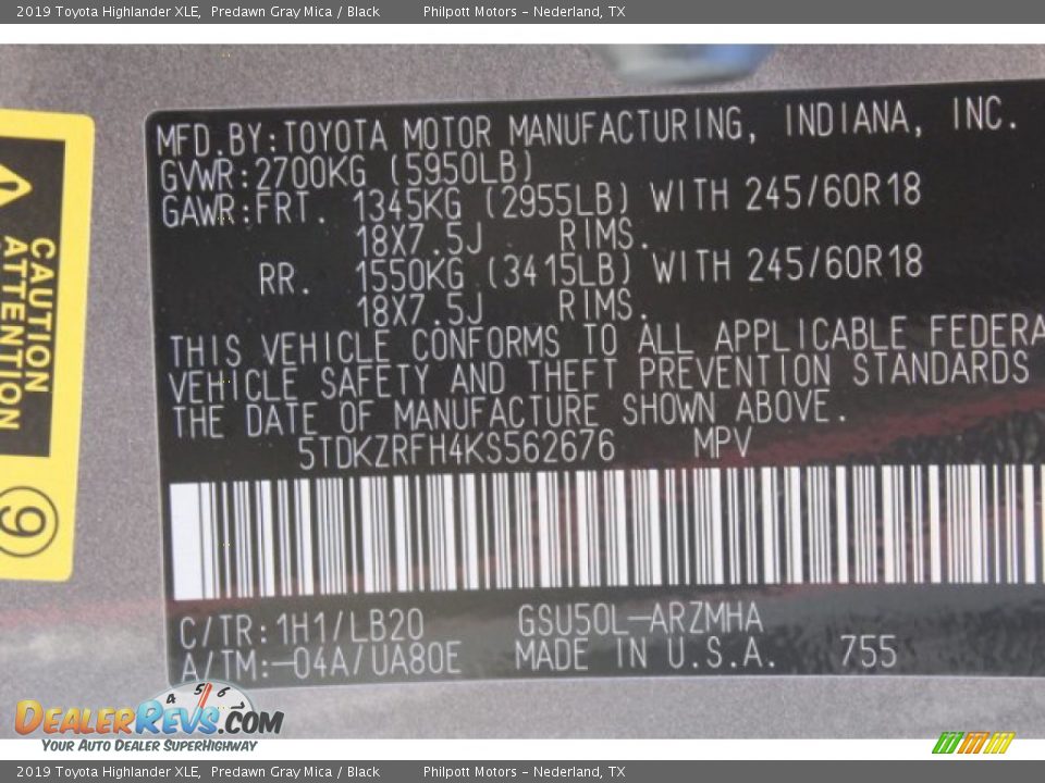 2019 Toyota Highlander XLE Predawn Gray Mica / Black Photo #25