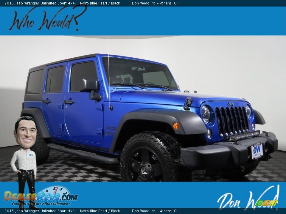 2015 Jeep Wrangler Unlimited Sport 4x4 Hydro Blue Pearl / Black Photo #1