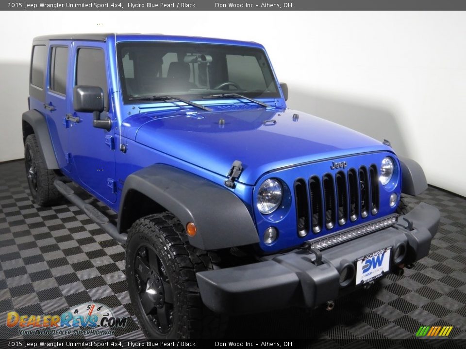 2015 Jeep Wrangler Unlimited Sport 4x4 Hydro Blue Pearl / Black Photo #12
