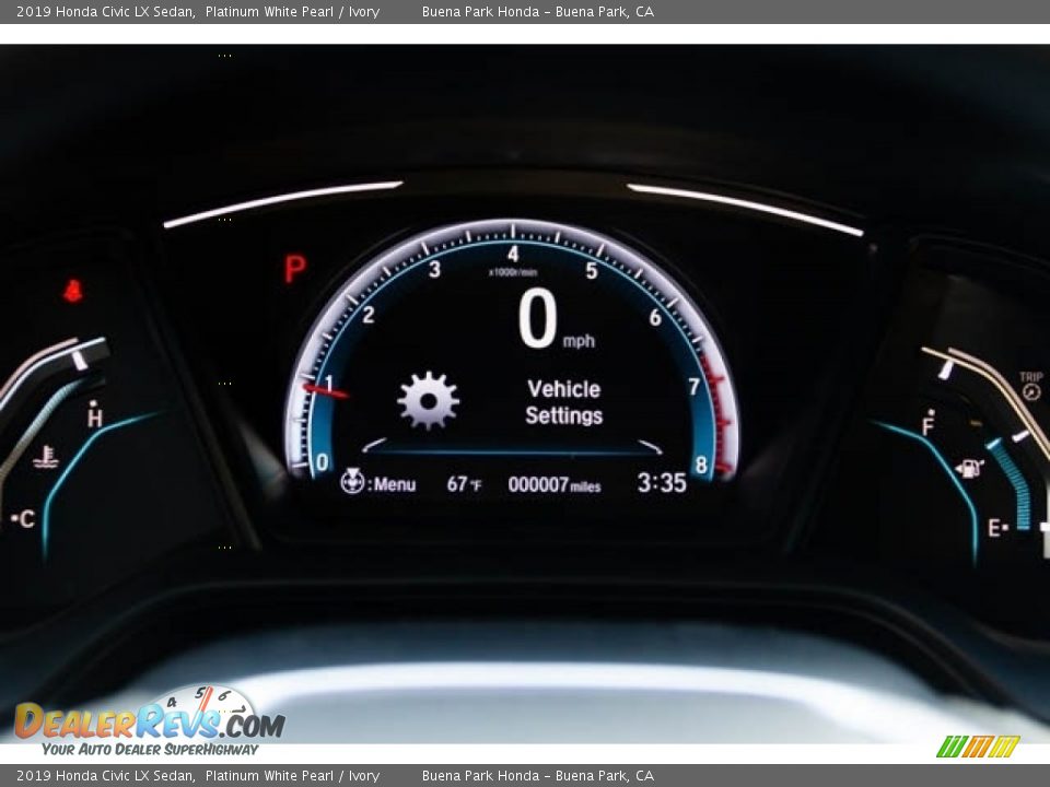 2019 Honda Civic LX Sedan Platinum White Pearl / Ivory Photo #19