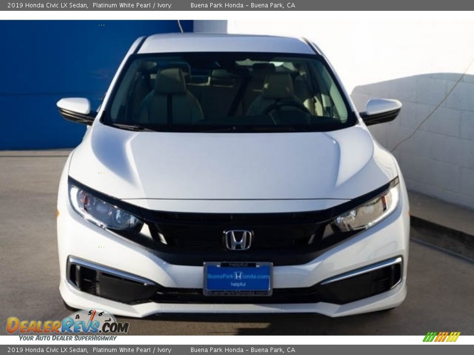 2019 Honda Civic LX Sedan Platinum White Pearl / Ivory Photo #3