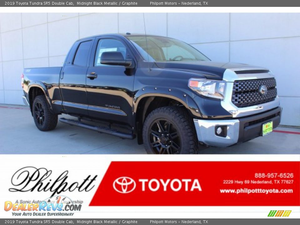 2019 Toyota Tundra SR5 Double Cab Midnight Black Metallic / Graphite Photo #1