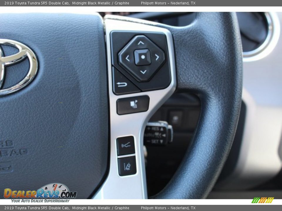 2019 Toyota Tundra SR5 Double Cab Midnight Black Metallic / Graphite Photo #14