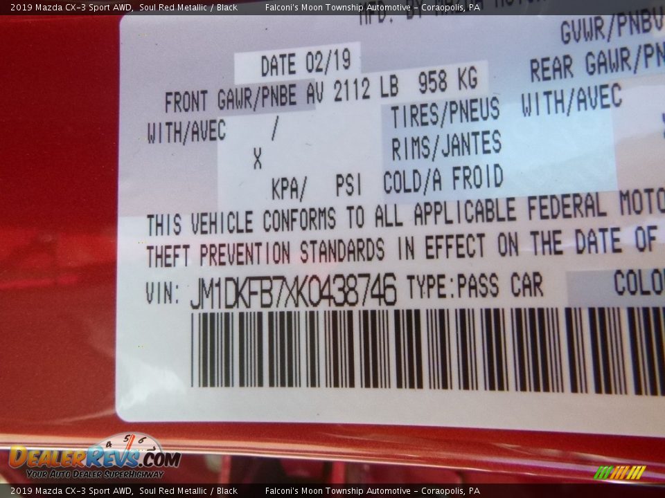 2019 Mazda CX-3 Sport AWD Soul Red Metallic / Black Photo #13