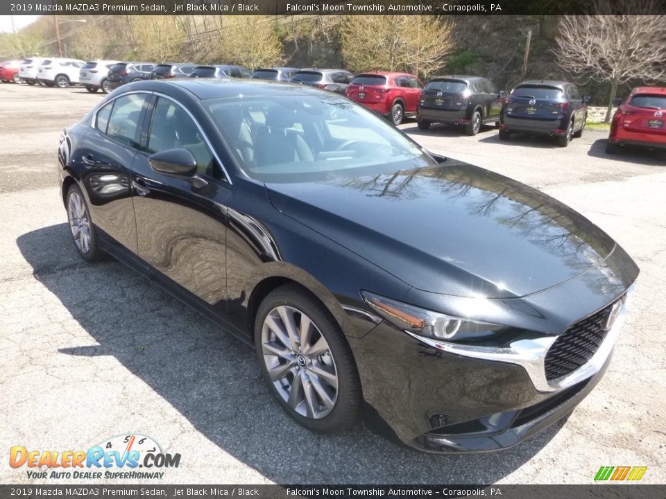 2019 Mazda MAZDA3 Premium Sedan Jet Black Mica / Black Photo #3