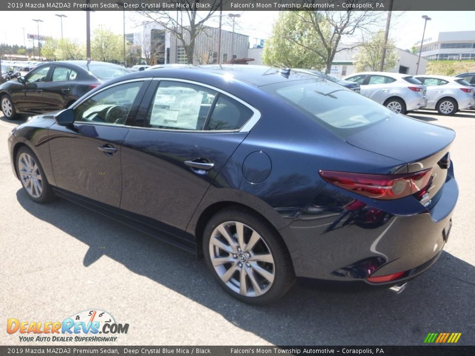 2019 Mazda MAZDA3 Premium Sedan Deep Crystal Blue Mica / Black Photo #6