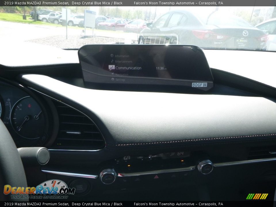 2019 Mazda MAZDA3 Premium Sedan Deep Crystal Blue Mica / Black Photo #14