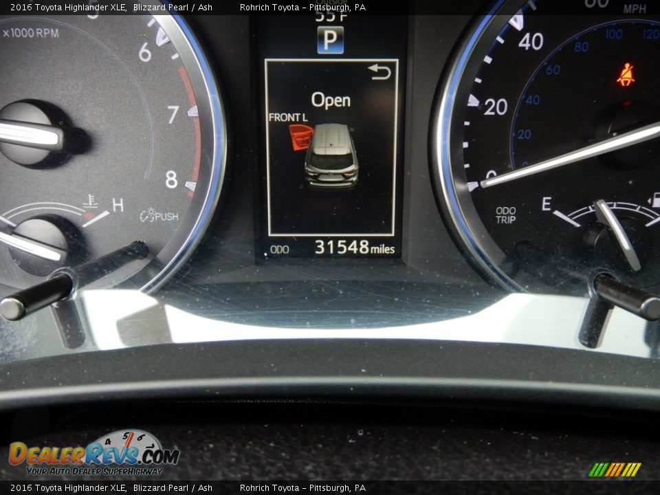2016 Toyota Highlander XLE Blizzard Pearl / Ash Photo #10