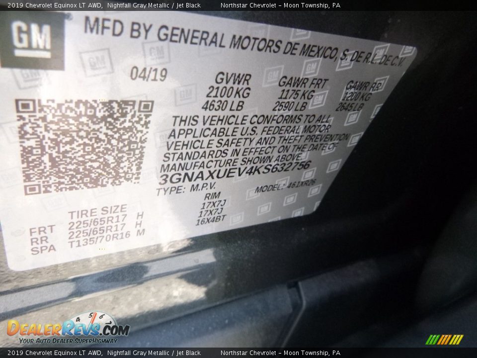 2019 Chevrolet Equinox LT AWD Nightfall Gray Metallic / Jet Black Photo #16