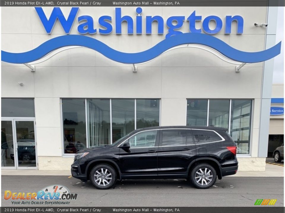2019 Honda Pilot EX-L AWD Crystal Black Pearl / Gray Photo #1