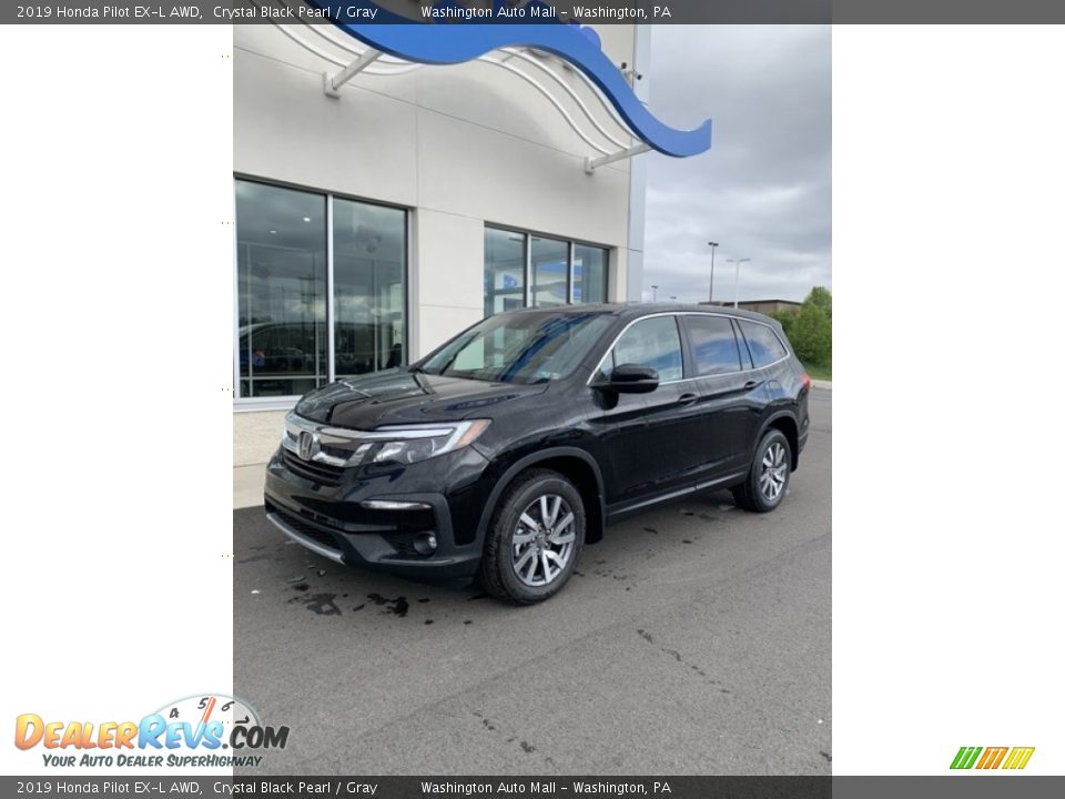 2019 Honda Pilot EX-L AWD Crystal Black Pearl / Gray Photo #2