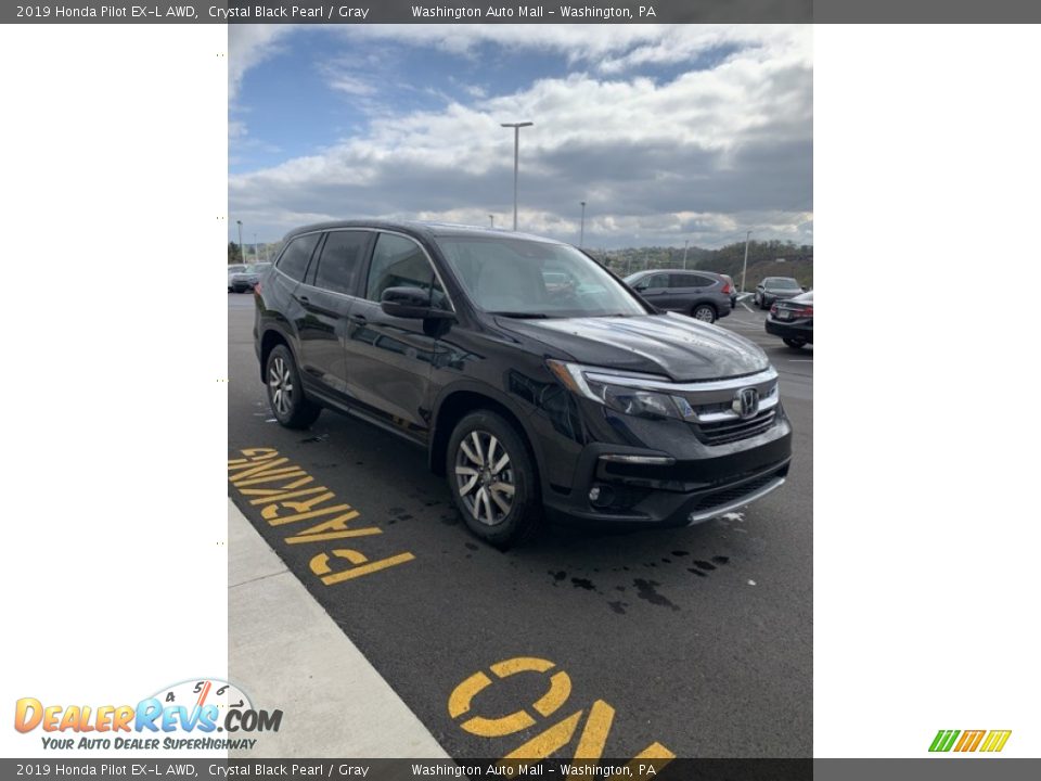 2019 Honda Pilot EX-L AWD Crystal Black Pearl / Gray Photo #4