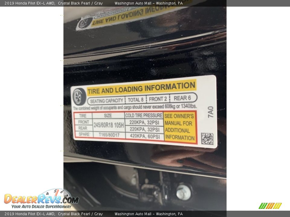 2019 Honda Pilot EX-L AWD Crystal Black Pearl / Gray Photo #13